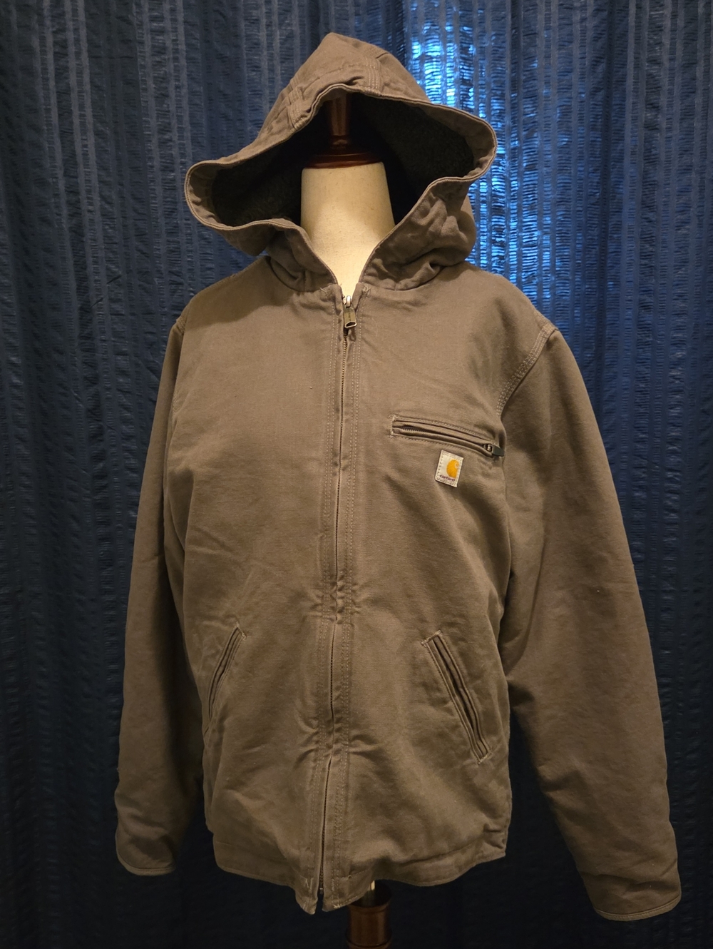 Carhartt Grey/purple Hooded Zip-Front Work Jacket NWOT Size M